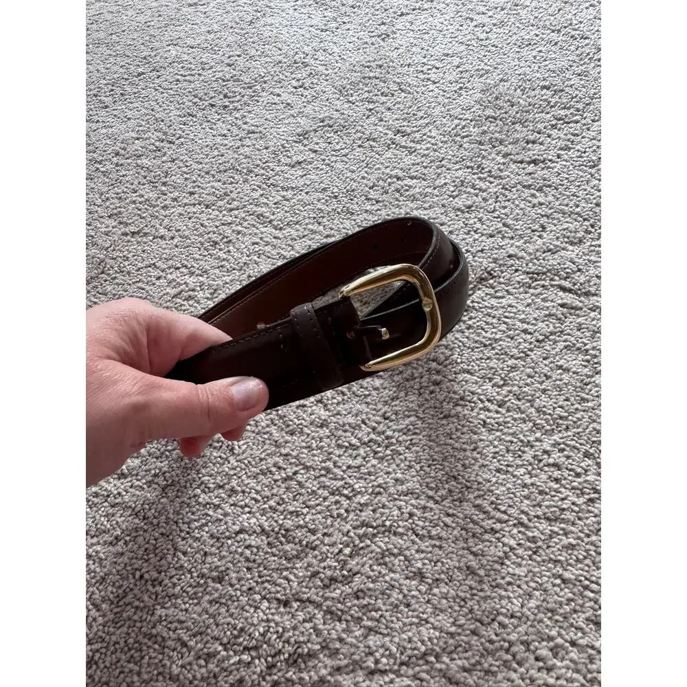 Handcrafted Brown Leather Belt Men's Size 38 Made in America Genuine on Bonded